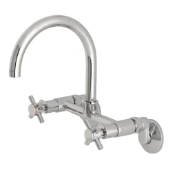 Sale Concord 2-Hole 8-Inch Adjustable Center Wall Mount Kitchen Faucet Wall Mounted Kitchen Faucets