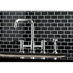Sale Concord 4-Hole Two-Handle Bridge Kitchen Faucet with Brass Side Sprayer Faucets With Side Spray|Bridge Faucets