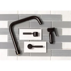 Sale Concord 4-Hole Two-Handle Bridge Kitchen Faucet with Brass Side Sprayer Faucets With Side Spray|Bridge Faucets