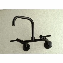 Clearance Concord 8-Inch Adjustable Center Wall Mount 2-Hole Kitchen Faucet Wall Mounted Kitchen Faucets