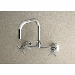 New Concord 8-Inch Adjustable Center 2-Hole Wall Mount Kitchen Faucet Wall Mounted Kitchen Faucets