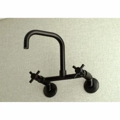 New Concord 8-Inch Adjustable Center 2-Hole Wall Mount Kitchen Faucet Wall Mounted Kitchen Faucets