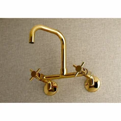 New Concord 8-Inch Adjustable Center 2-Hole Wall Mount Kitchen Faucet Wall Mounted Kitchen Faucets