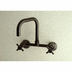 New Concord 8-Inch Adjustable Center 2-Hole Wall Mount Kitchen Faucet Wall Mounted Kitchen Faucets