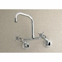 New Concord 8-Inch Adjustable Center 2-Hole Wall Mount Kitchen Faucet Wall Mounted Kitchen Faucets