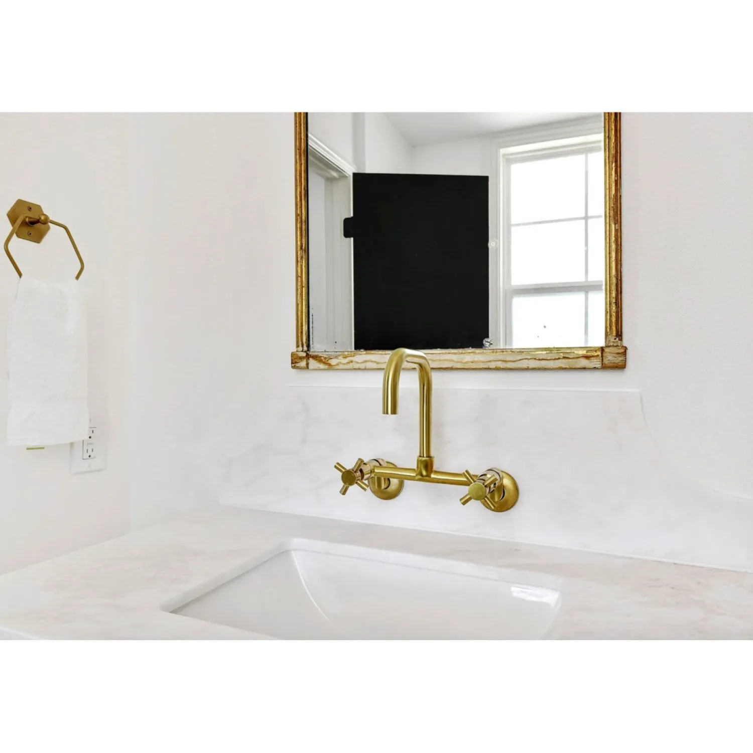 New Concord 8-Inch Adjustable Center 2-Hole Wall Mount Kitchen Faucet Wall Mounted Kitchen Faucets