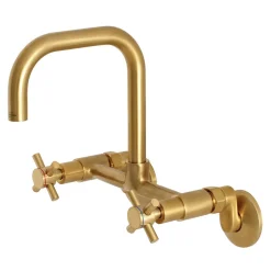 New Concord 8-Inch Adjustable Center 2-Hole Wall Mount Kitchen Faucet Wall Mounted Kitchen Faucets