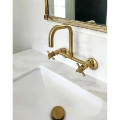 New Concord 8-Inch Adjustable Center 2-Hole Wall Mount Kitchen Faucet Wall Mounted Kitchen Faucets