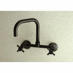 New Concord 8-Inch Adjustable Center 2-Hole Wall Mount Kitchen Faucet Wall Mounted Kitchen Faucets