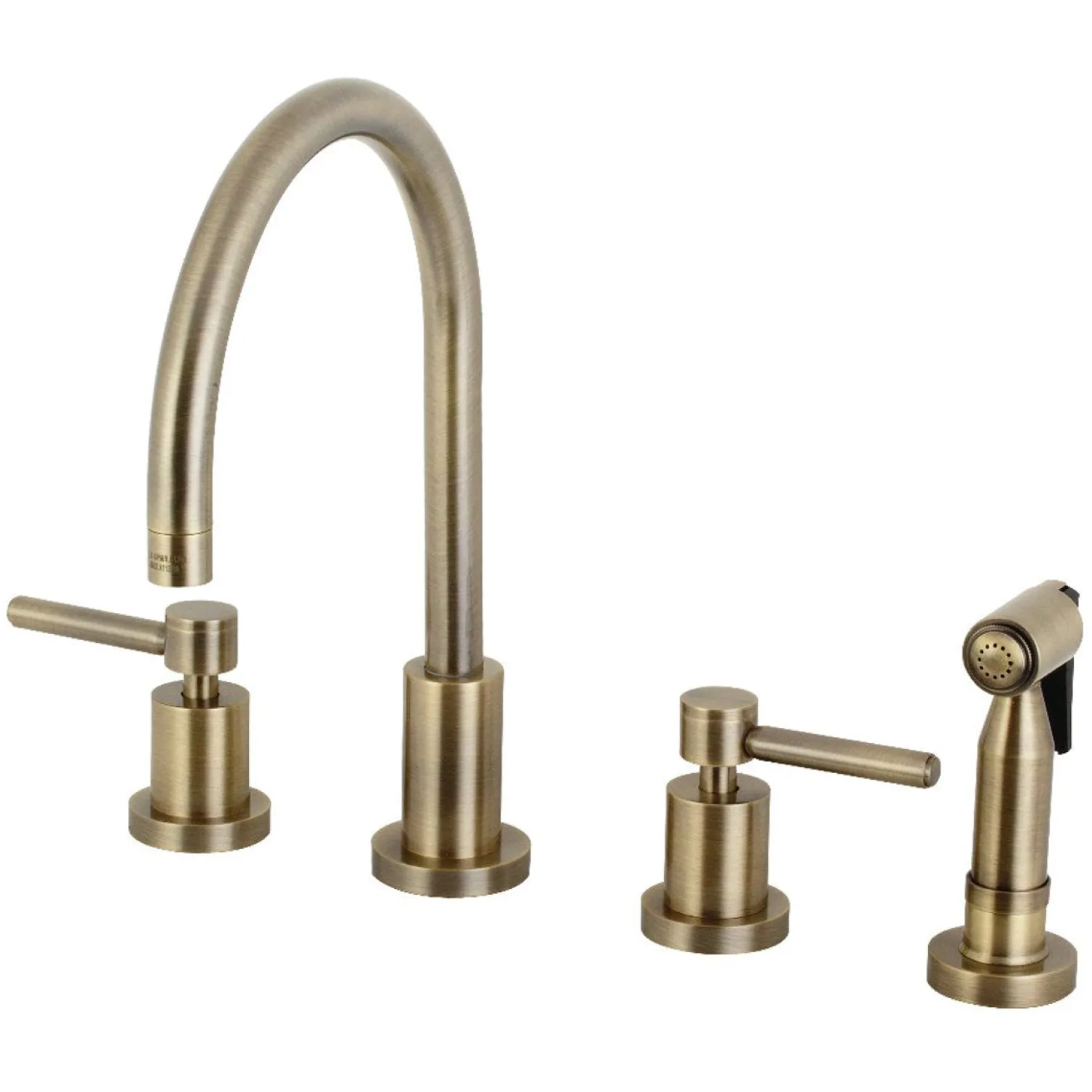 Clearance Concord 8-Inch Widespread Kitchen Faucet with Brass Sprayer Widespread Kitchen Faucets