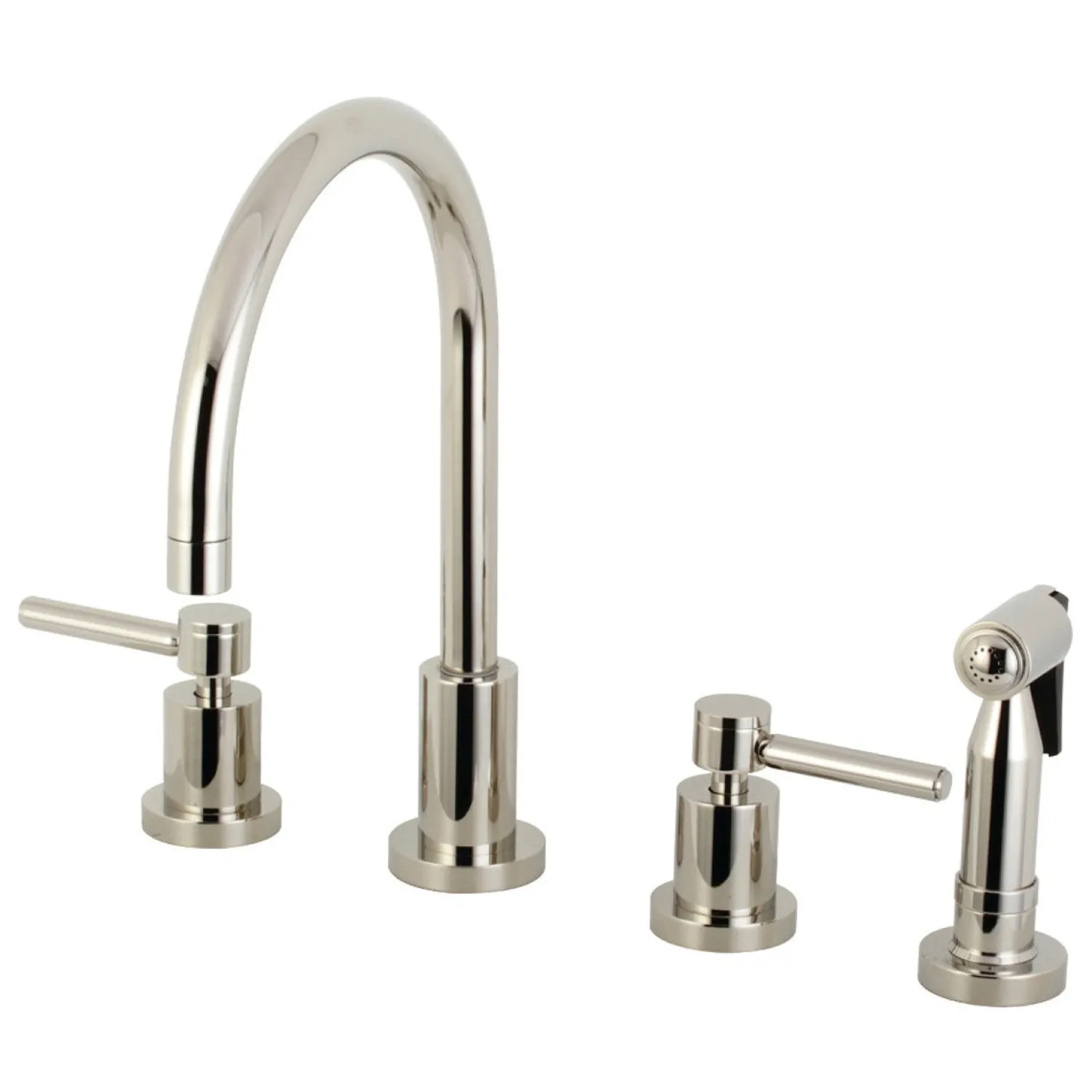 Clearance Concord 8-Inch Widespread Kitchen Faucet with Brass Sprayer Widespread Kitchen Faucets