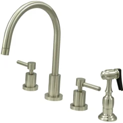 Clearance Concord 8-Inch Widespread Kitchen Faucet with Brass Sprayer Widespread Kitchen Faucets