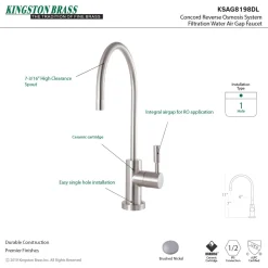 Sale Concord Reverse Osmosis System Filtration Water Air Gap Faucet Single Hole