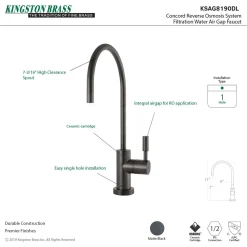 Sale Concord Reverse Osmosis System Filtration Water Air Gap Faucet Single Hole
