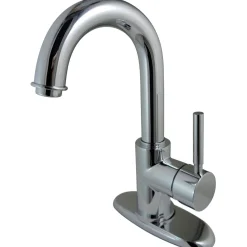 Discount Concord Single Handle 4" Centerset Lavatory Faucet with Push-Up and Optional Deck Plate 4" Center Set