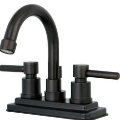 Clearance Concord Three Hole Two Handle 4" Centerset Lavatory Faucet with Brass Pop-up 4" Center Set