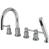 New Concord Three Handle Roman Tub Filler with Hand Shower in Polished Chrome Tub & Shower Sets|Tub Faucets
