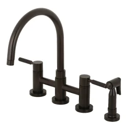 Best Concord Two-Handle Bridge Kitchen Faucet with Brass Side Sprayer Faucets With Side Spray|Bridge Faucets