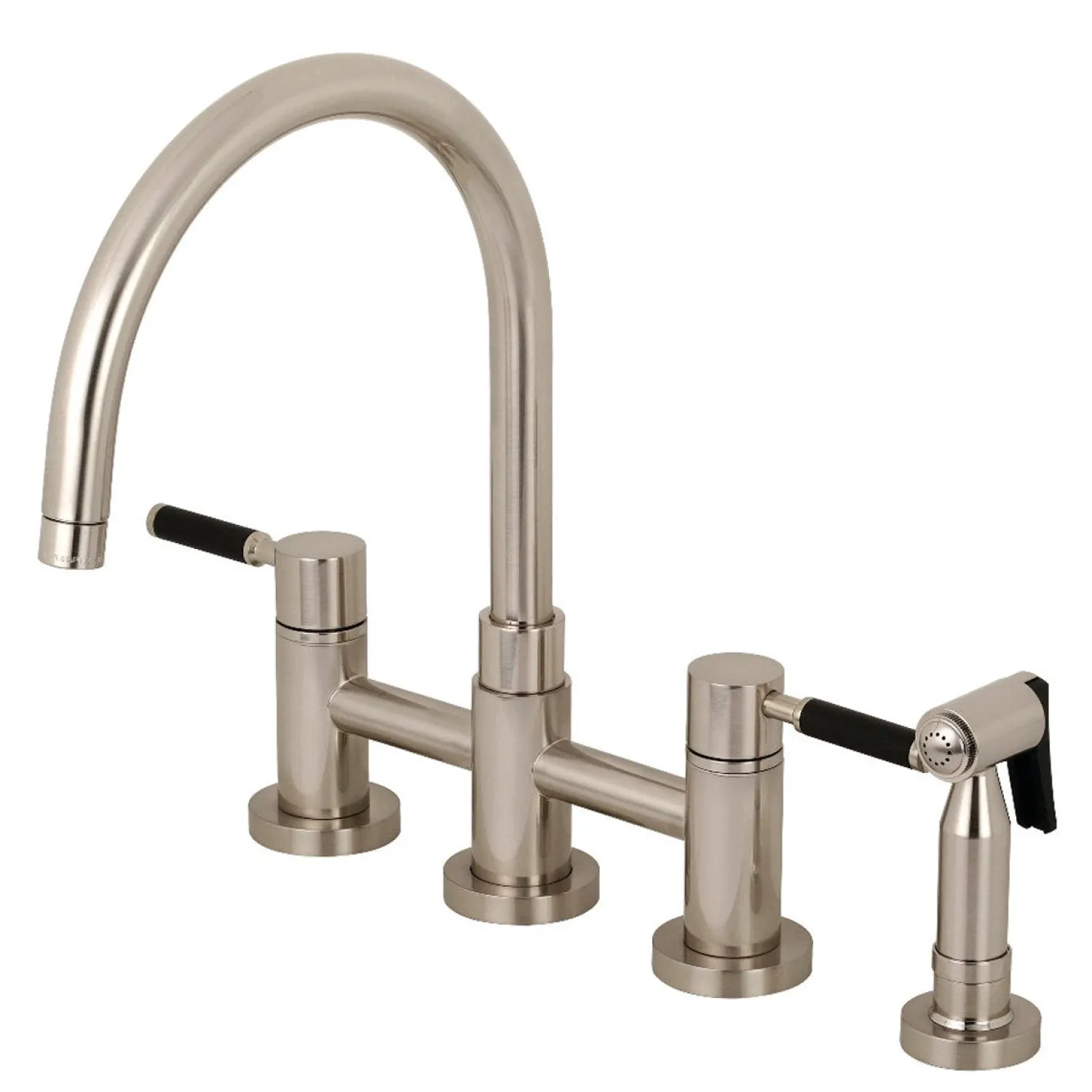 Best Concord Two-Handle Bridge Kitchen Faucet with Brass Side Sprayer Faucets With Side Spray|Bridge Faucets