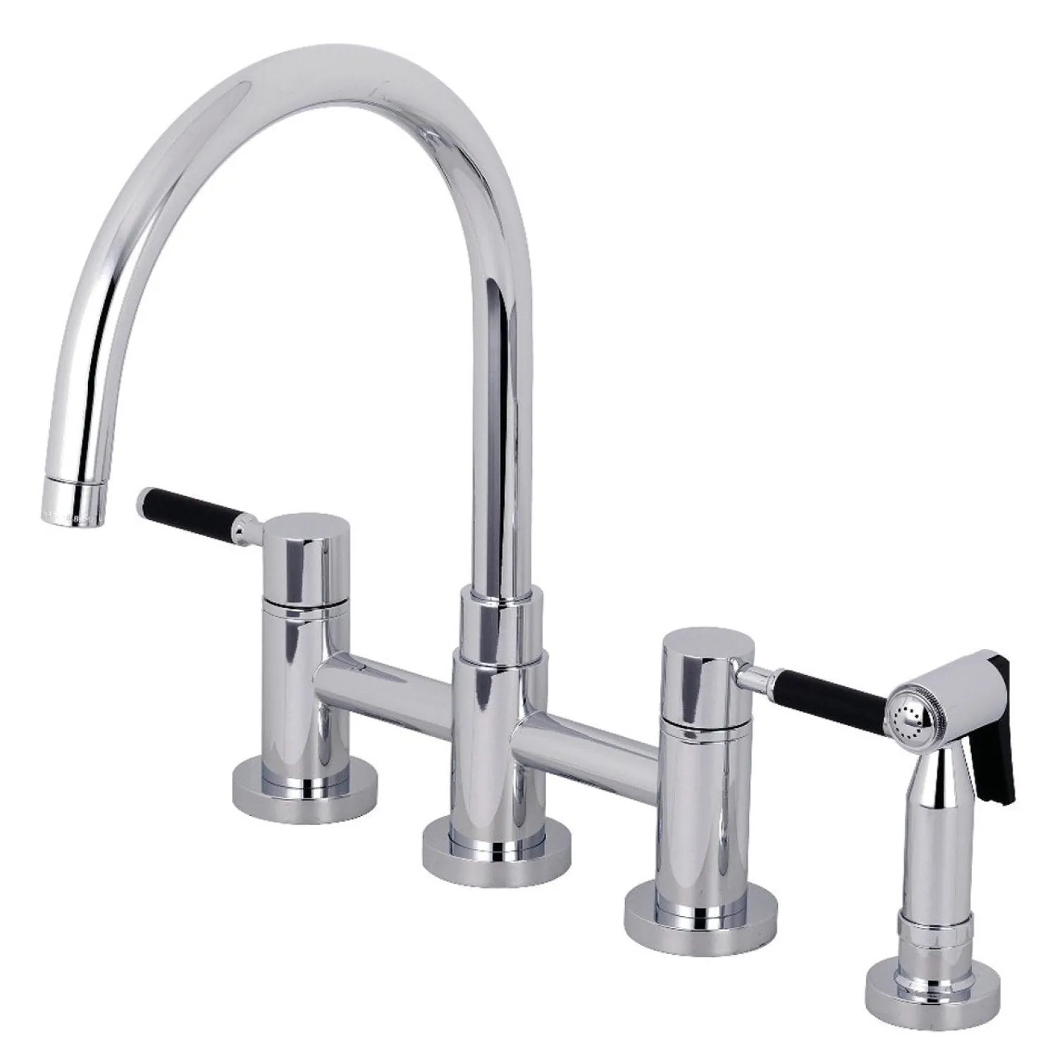 Best Concord Two-Handle Bridge Kitchen Faucet with Brass Side Sprayer Faucets With Side Spray|Bridge Faucets