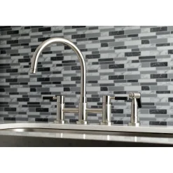 Best Concord Two-Handle Bridge Kitchen Faucet with Brass Side Sprayer Faucets With Side Spray|Bridge Faucets