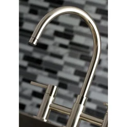 New Concord Two-Handle 4-Hole Bridge Kitchen Faucet with Brass Side Sprayer Faucets With Side Spray|Bridge Faucets