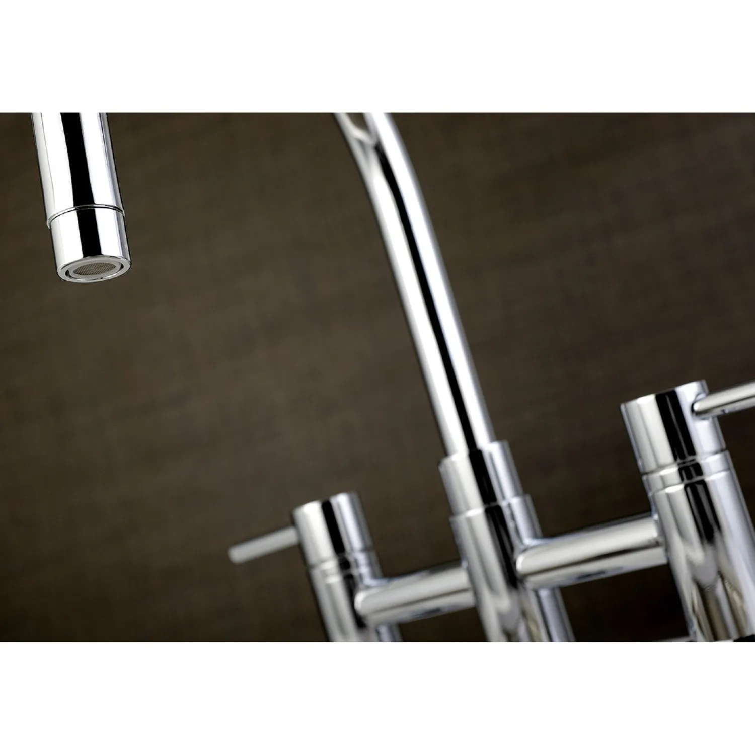 New Concord Two-Handle 4-Hole Bridge Kitchen Faucet with Brass Side Sprayer Faucets With Side Spray|Bridge Faucets