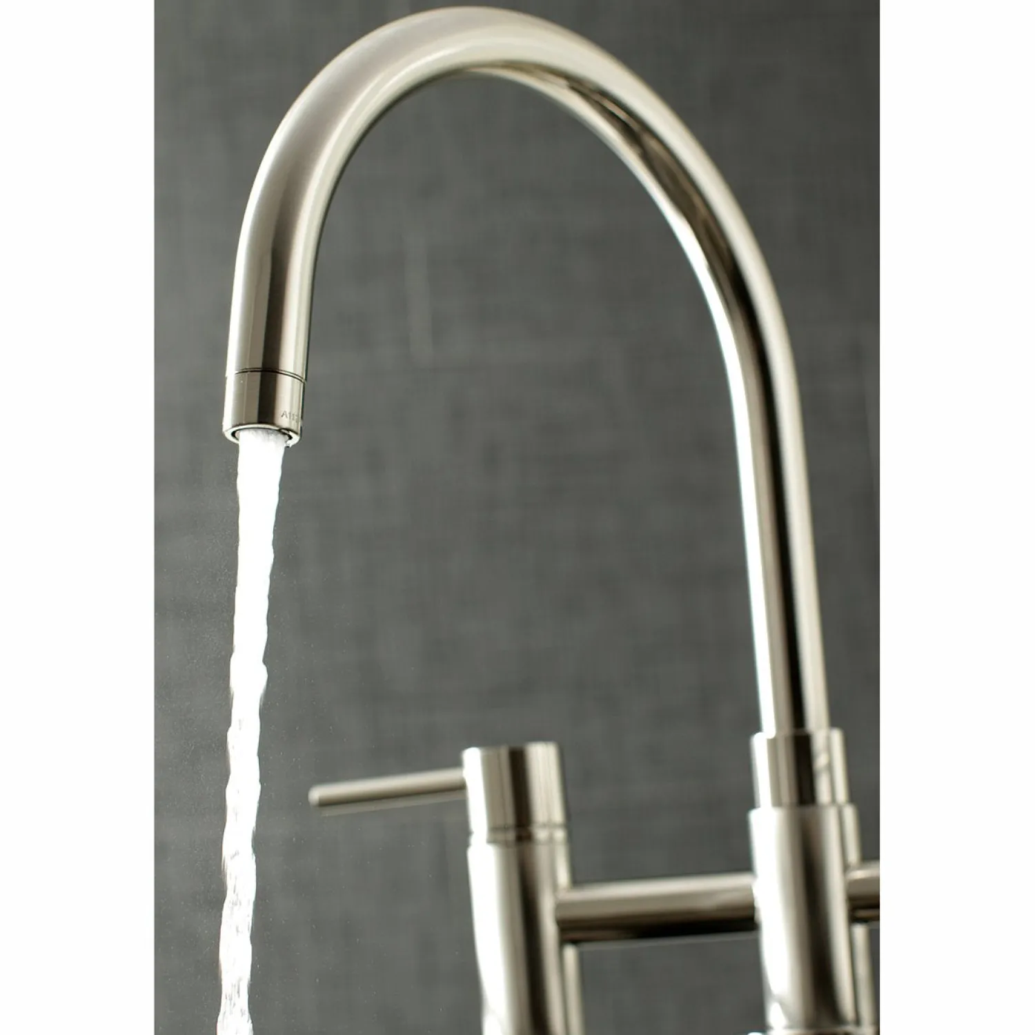 New Concord Two-Handle 4-Hole Bridge Kitchen Faucet with Brass Side Sprayer Faucets With Side Spray|Bridge Faucets