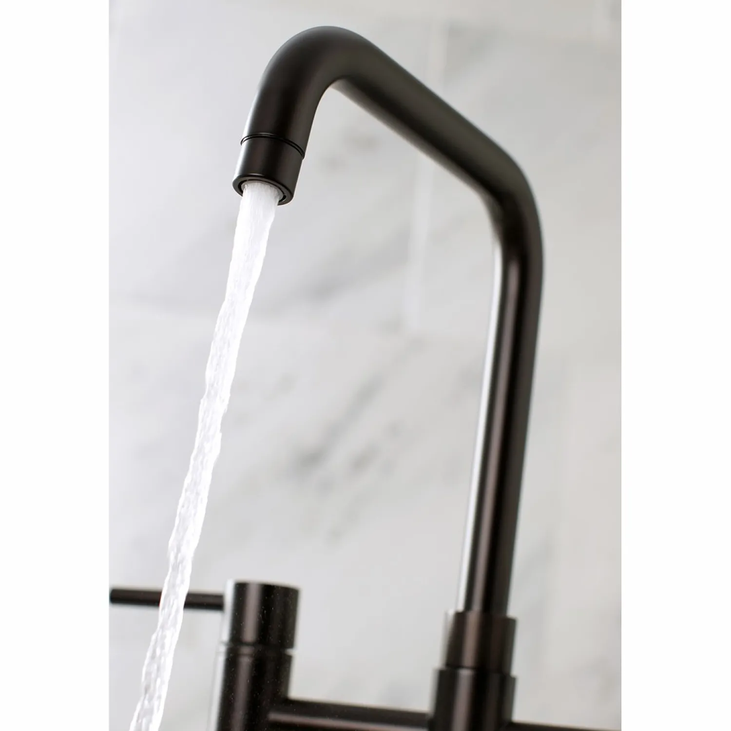 Concord Two-Handle Deck Mount Bridge Kitchen Faucet with Brass Side Sprayer Faucets With Side Spray|Bridge Faucets