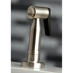 Concord Two-Handle Deck Mount Bridge Kitchen Faucet with Brass Side Sprayer Faucets With Side Spray|Bridge Faucets