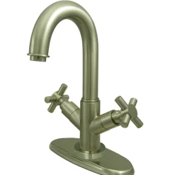 New Concord Two Handle 4" Centerset Lavatory Faucet with Push-Up and Optional Deck Plate 4" Center Set