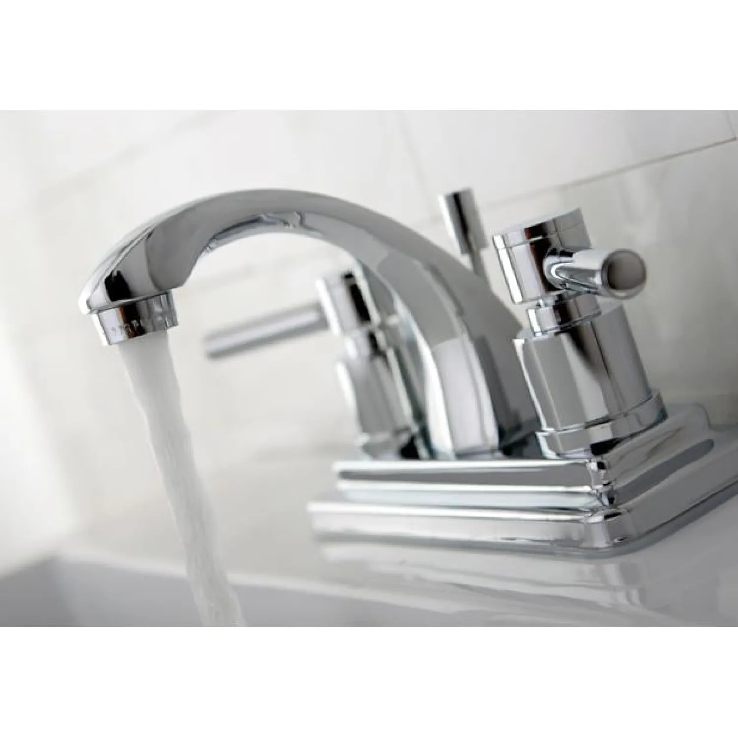 Hot Concord Two Handle 4" Centerset Lavatory Faucet with Brass Pop-up 4" Center Set
