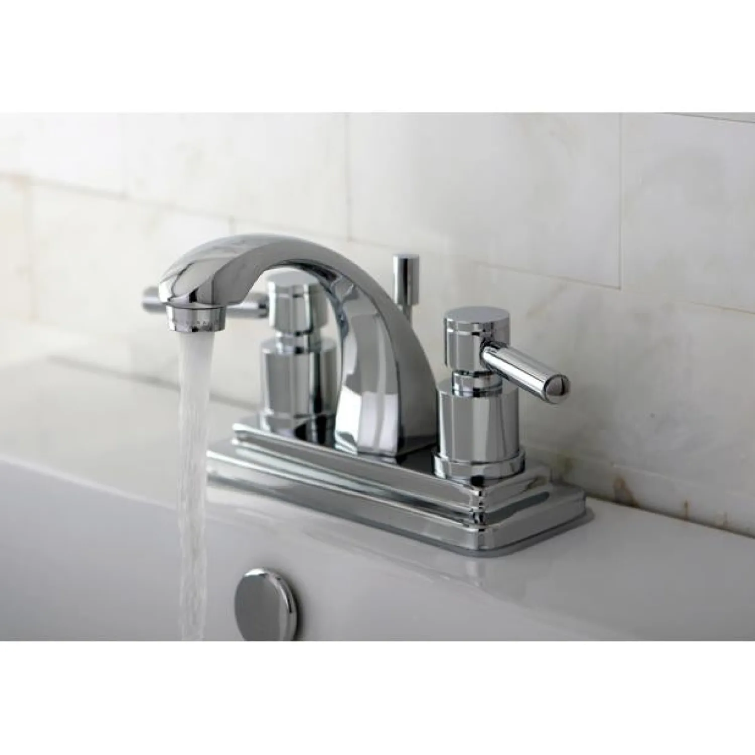 Hot Concord Two Handle 4" Centerset Lavatory Faucet with Brass Pop-up 4" Center Set