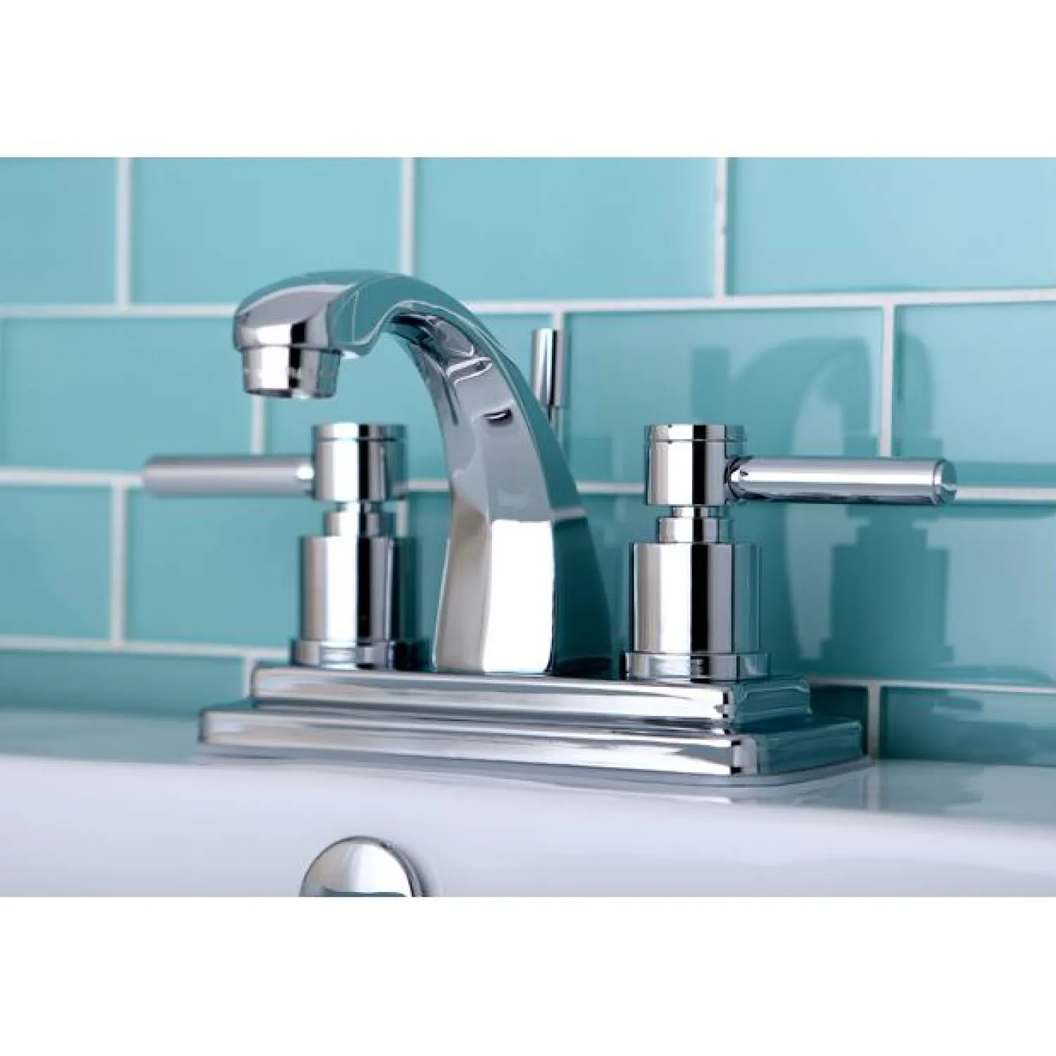 Hot Concord Two Handle 4" Centerset Lavatory Faucet with Brass Pop-up 4" Center Set
