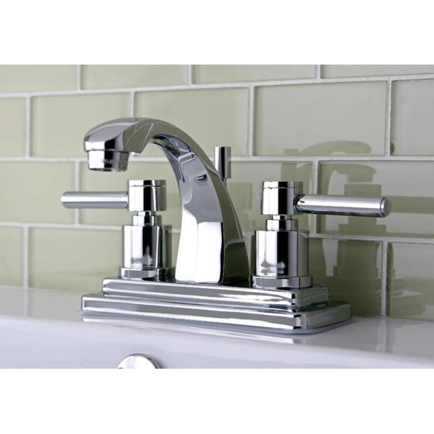 Hot Concord Two Handle 4" Centerset Lavatory Faucet with Brass Pop-up 4" Center Set