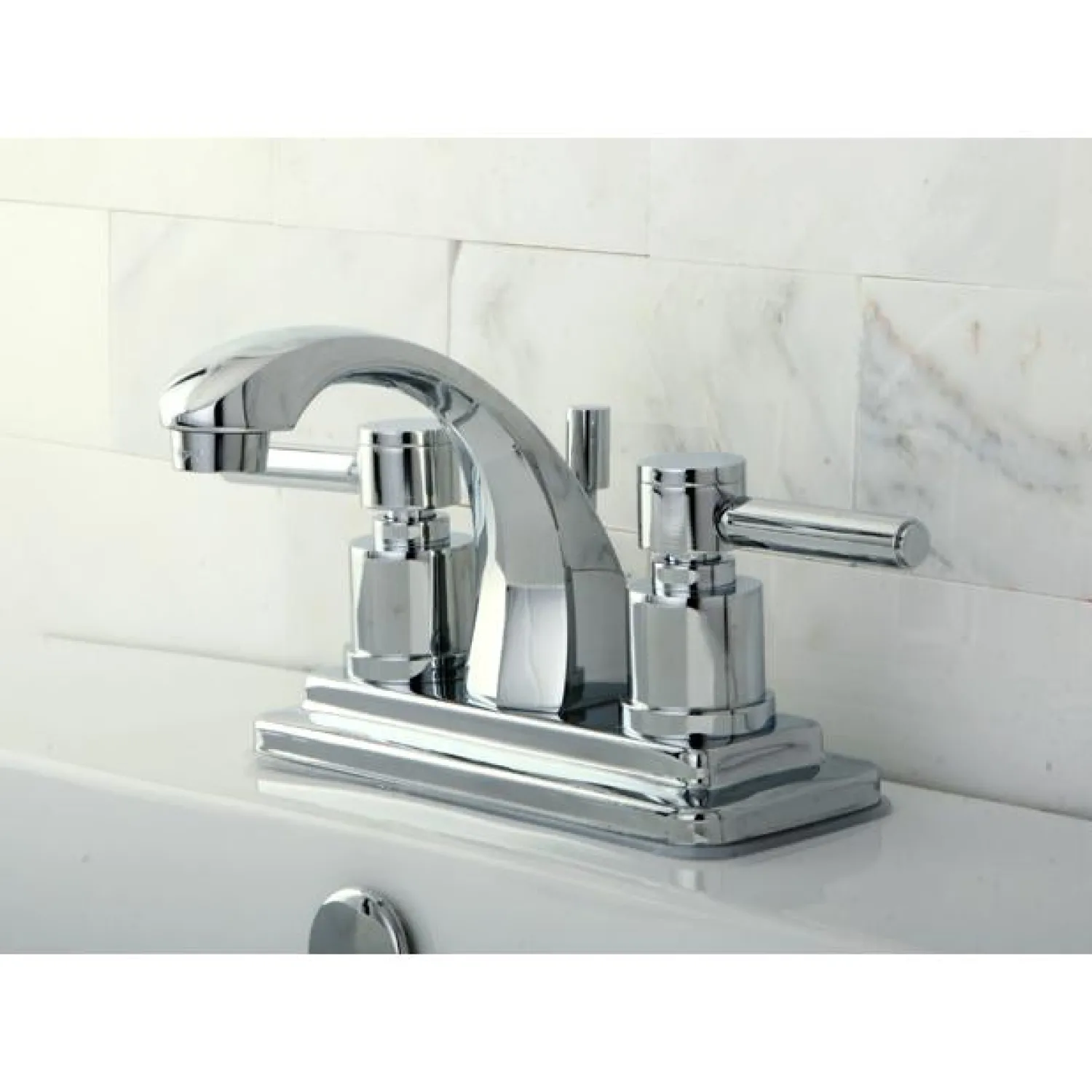 Hot Concord Two Handle 4" Centerset Lavatory Faucet with Brass Pop-up 4" Center Set