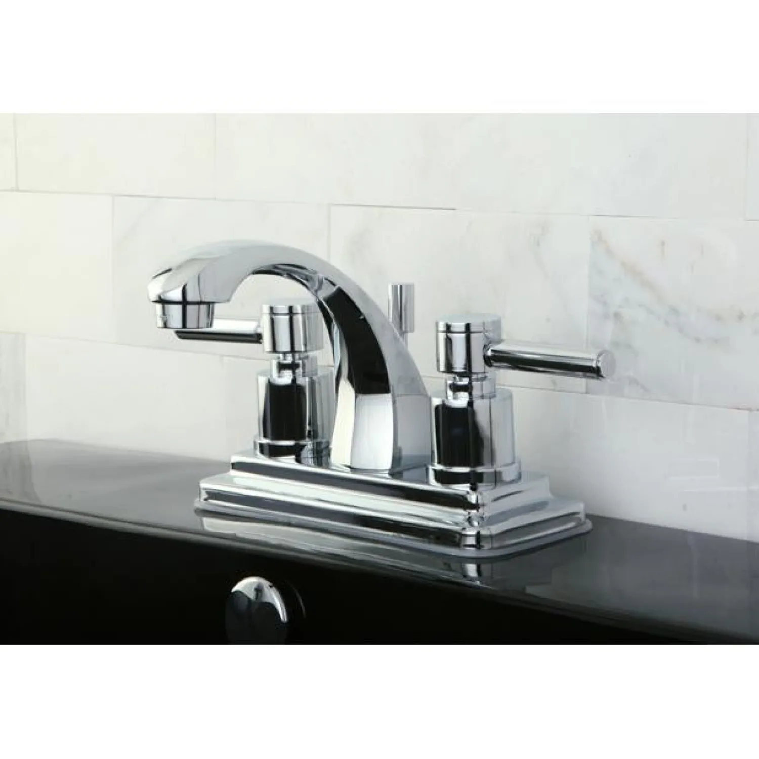 Hot Concord Two Handle 4" Centerset Lavatory Faucet with Brass Pop-up 4" Center Set
