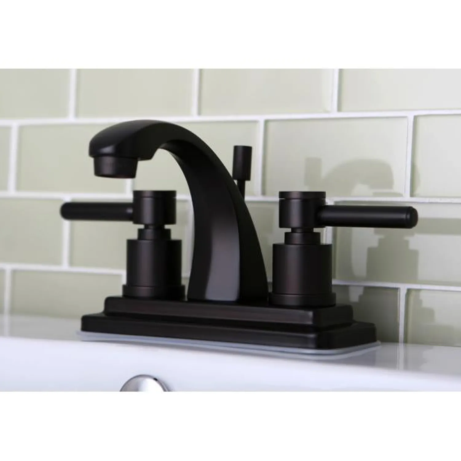 Hot Concord Two Handle 4" Centerset Lavatory Faucet with Brass Pop-up 4" Center Set