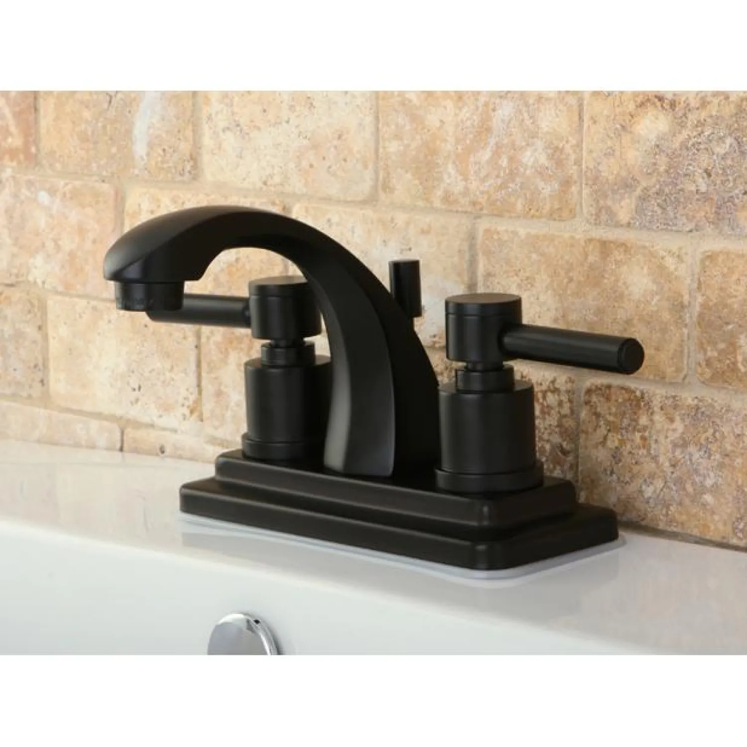 Hot Concord Two Handle 4" Centerset Lavatory Faucet with Brass Pop-up 4" Center Set