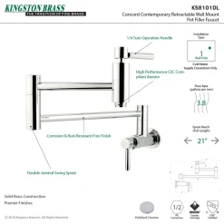 Online Concord Wall Mount Single Hole Pot Filler Kitchen Faucet Wall Mounted Kitchen Faucets|Single Hole