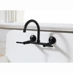 Sale Concord Wall Mount 2-Hole 8-Inch Adjustable Center Kitchen Faucet Wall Mounted Kitchen Faucets