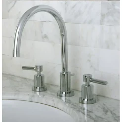 Best Concord Widespread Two Handle Lavatory Faucet with Brass Pop-up 8" Widespread