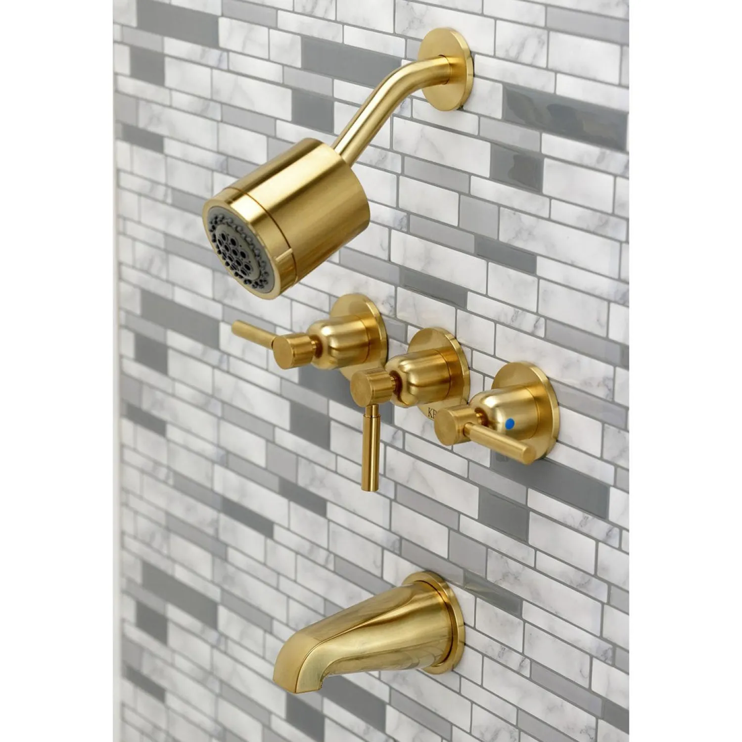 Concord 7.13" x 14.13" Three-Handle Tub and Shower Faucet Tub & Shower Sets