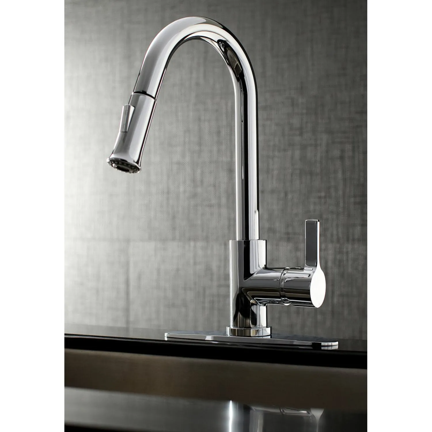 Best Continental Gourmetier Single-Handle Pull-Down Kitchen Faucet Single Hole