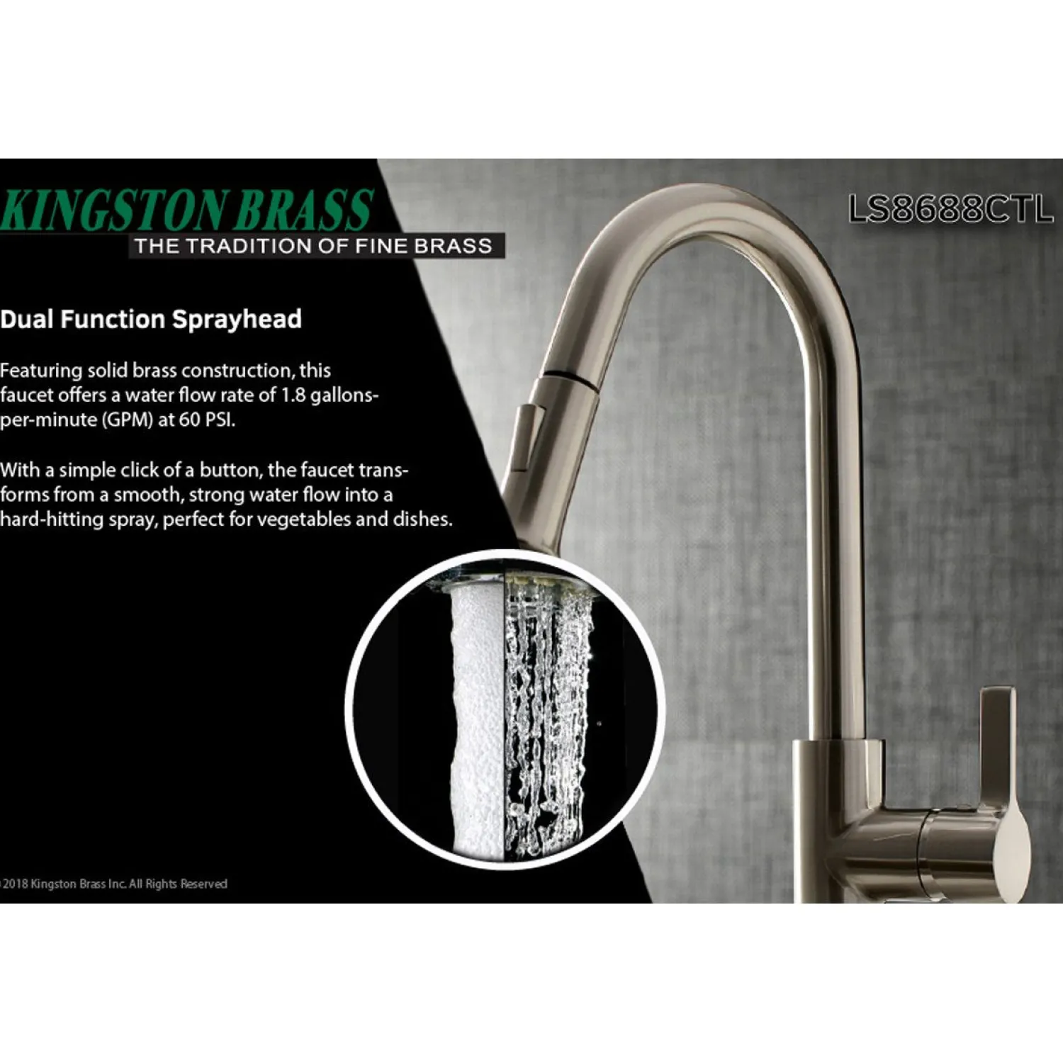Best Continental Gourmetier Single-Handle Pull-Down Kitchen Faucet Single Hole