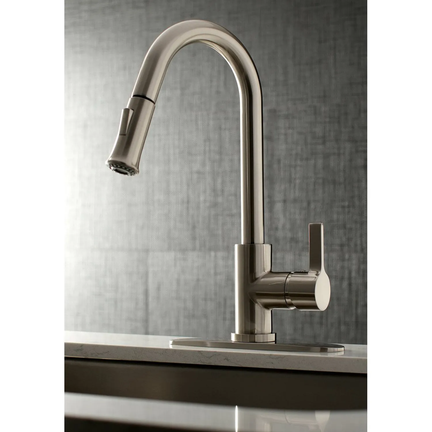 Best Continental Gourmetier Single-Handle Pull-Down Kitchen Faucet Single Hole