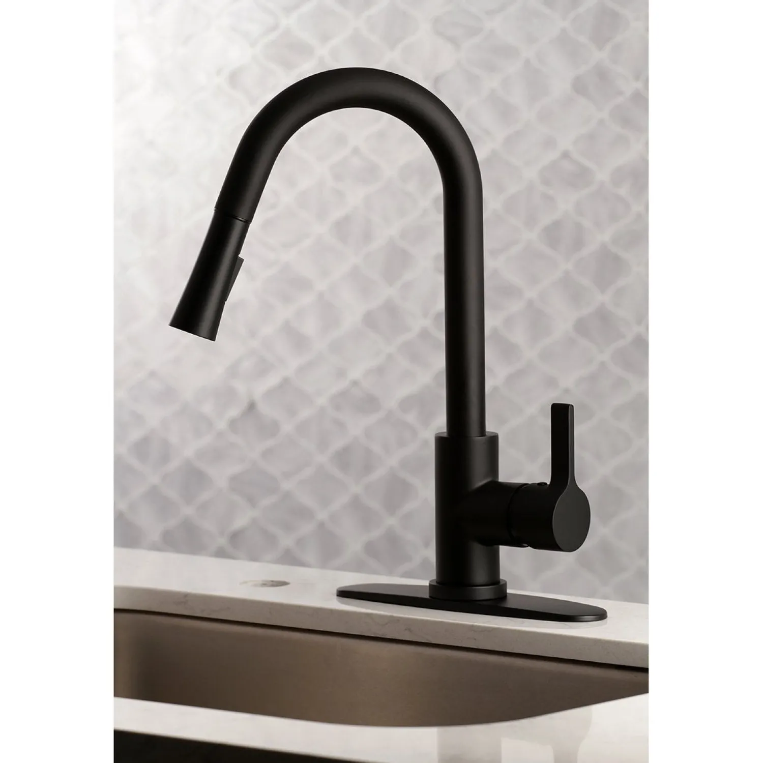 Best Continental Gourmetier Single-Handle Pull-Down Kitchen Faucet Single Hole