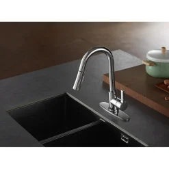 Best Continental Gourmetier Single-Handle Pull-Down Kitchen Faucet Single Hole