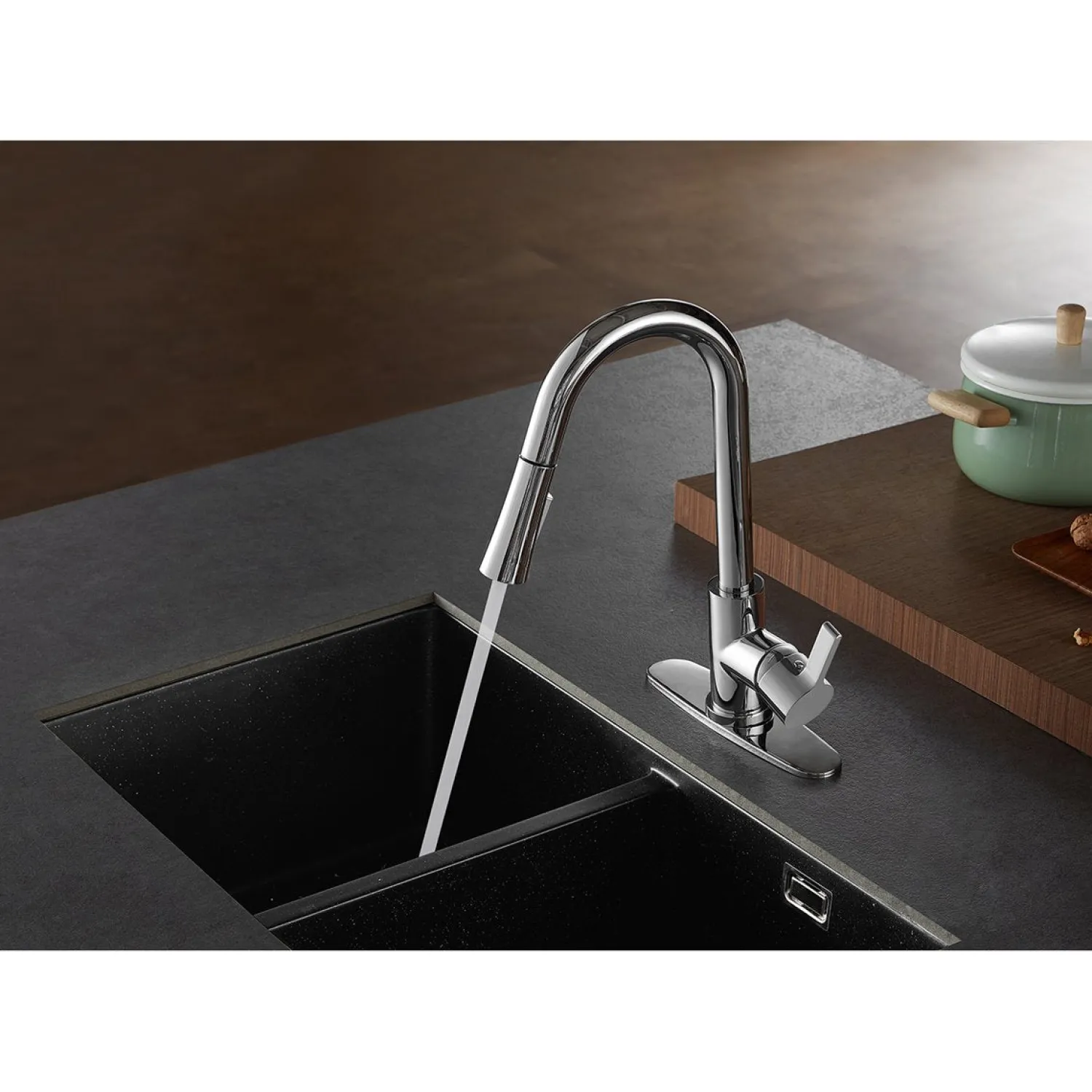 Best Continental Gourmetier Single-Handle Pull-Down Kitchen Faucet Single Hole