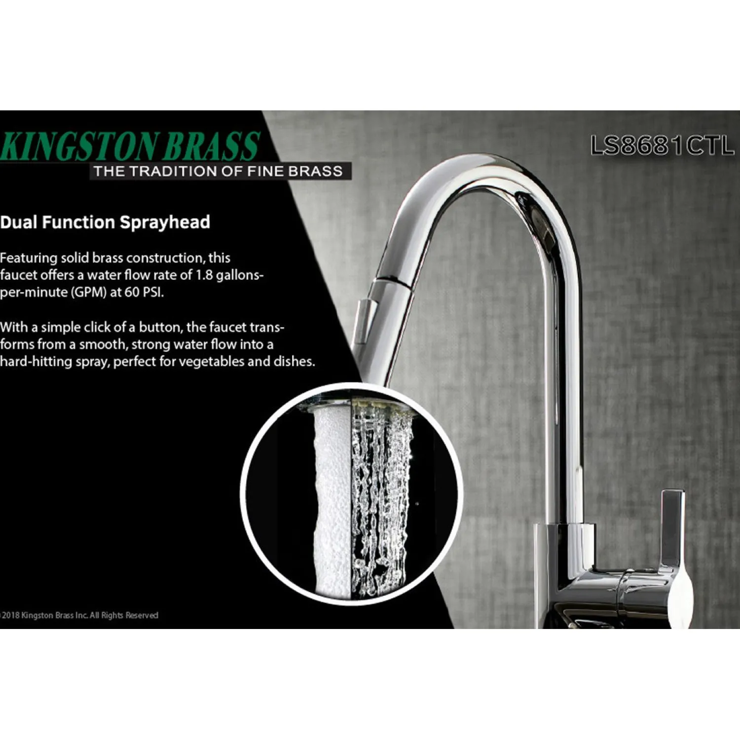 Best Continental Gourmetier Single-Handle Pull-Down Kitchen Faucet Single Hole